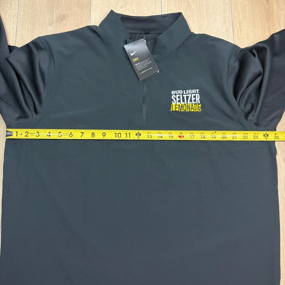 Nike Golf Dri-FIT Bud Light Seltzer Lemonade 1/4 Zip Pullover Black Mens XL NWT